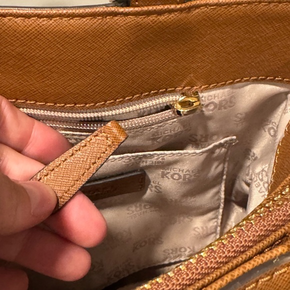 Michael Kors Brown Leather Florence Satchel with Gold Hardware - Picture 8 of 16